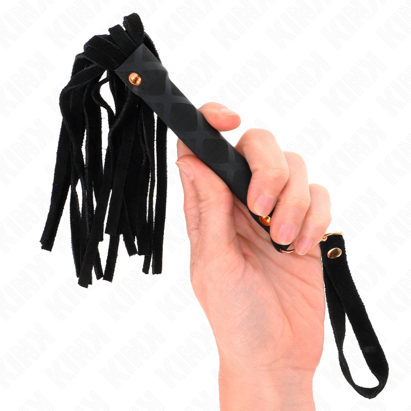 KINK Schwarze Wildleder Mini-Peitsche 30 cm – Bondage & BDSM | Secret Pulse bei Secret Pulse im Erotikshop