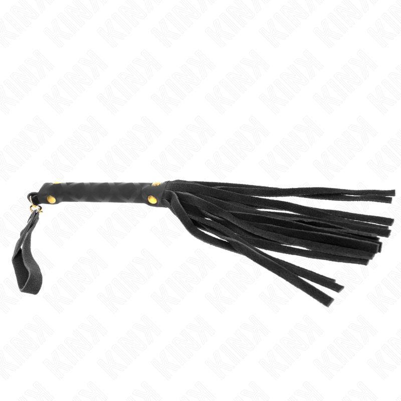 KINK Schwarze Wildleder Mini-Peitsche 30 cm – Bondage & BDSM | Secret Pulse für sinnliche und diskrete Momente
