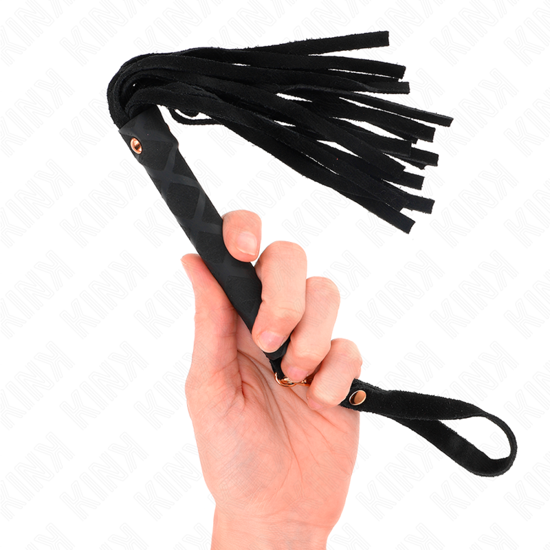 KINK Schwarze Wildleder Mini-Peitsche 30 cm – Bondage & BDSM | Secret Pulse Produktansicht und Details