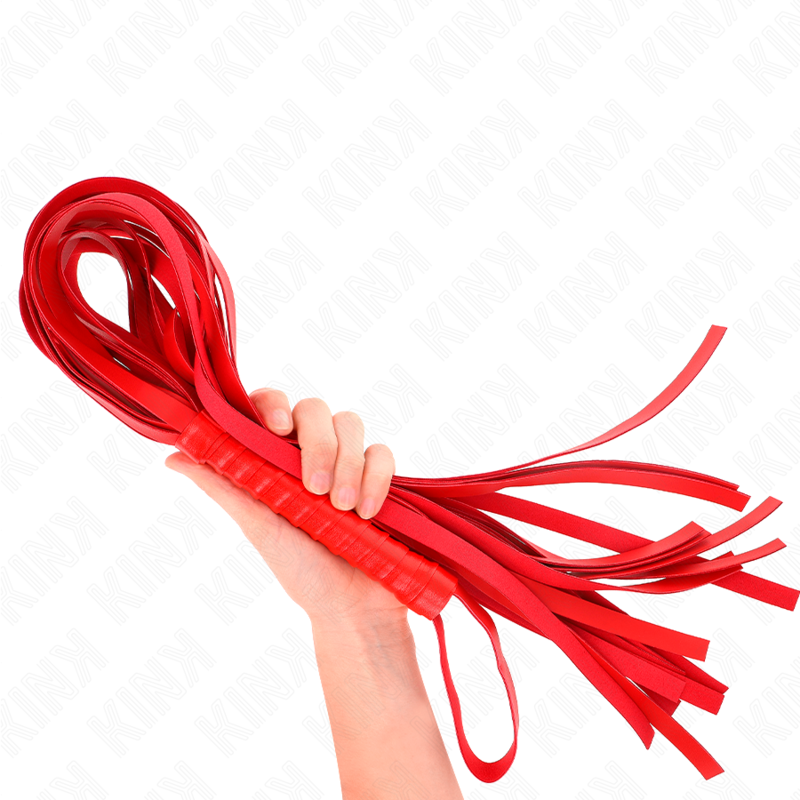 KINK Rote Peitsche 70 cm – Kurzer Griff & langer Schwanz | Secret Pulse bei Secret Pulse im Erotikshop