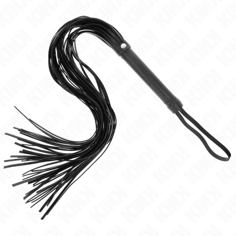 KINK Schwarze Weich-PVC-Peitsche 70 cm – Bondage & BDSM | Secret Pulse Bondage-Fessel diskret online kaufen