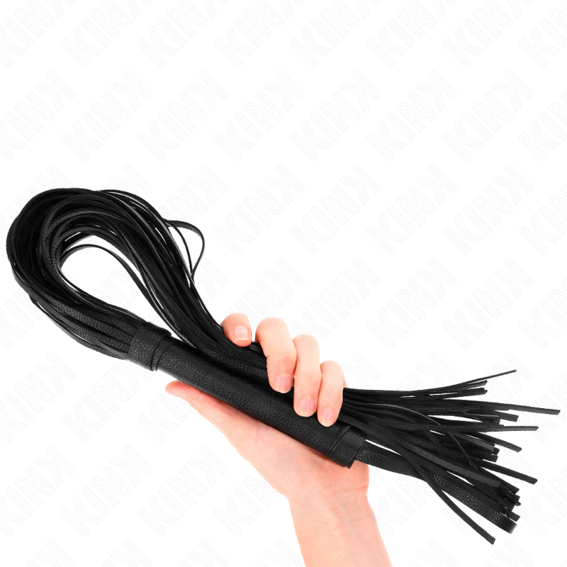 KINK Schwarze Weich-PVC-Peitsche 70 cm – Bondage & BDSM | Secret Pulse für sinnliche und diskrete Momente