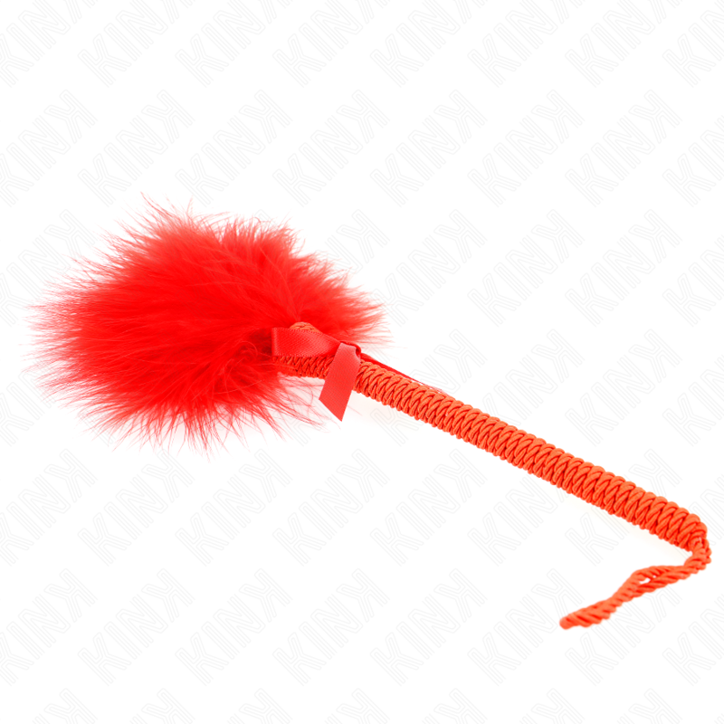 KINK Nylonsseilstab mit Kissenfedern & roter Schleife 25 cm | Secret Pulse BDSM-Zubehör diskret online kaufen