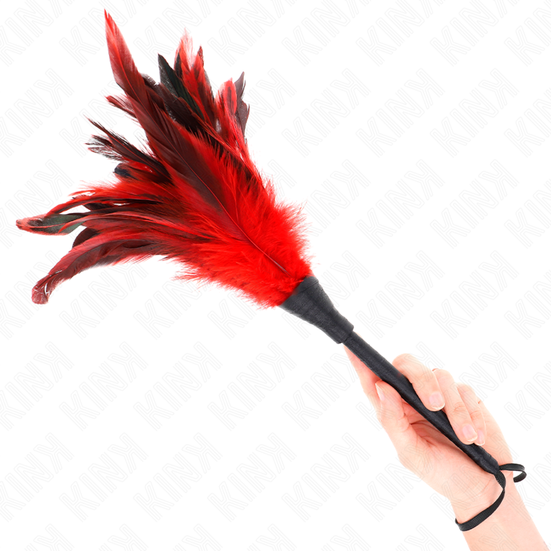 KINK Red Maids Hornform Tickle Hühnerfedern 36 cm – Prickelnde Spiele | Secret Pulse Produktansicht und Details