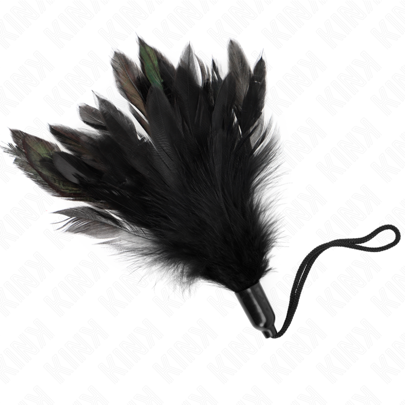 Enthalten in der Secret Pulse Tease & Touch Starter Box: KINK Tickle Feathers 15 cm – Seilgriff Kunststoff