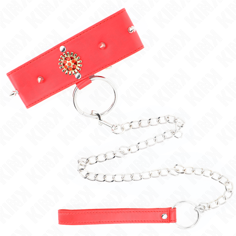 KINK Rote Diamantkette mit Gürtel – 65 cm, verstellbar 35–51 cm | 7 cm breit Produktansicht und Details