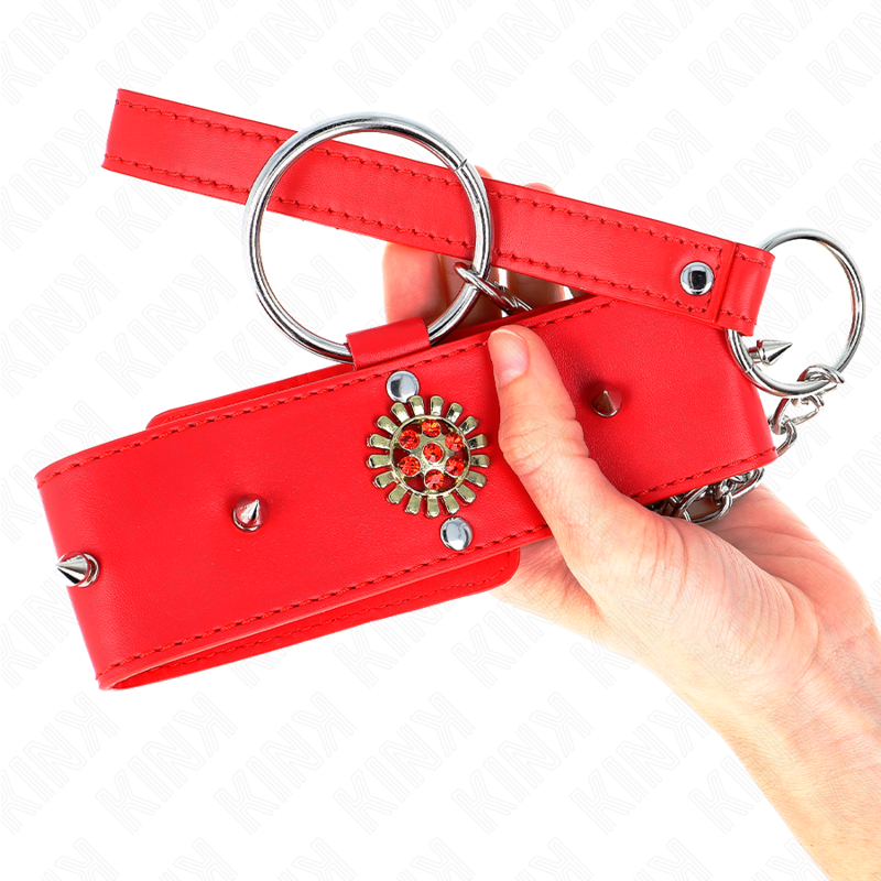 KINK Rote Diamantkette mit Gürtel – 65 cm, verstellbar 35–51 cm | 7 cm breit bei Secret Pulse im Erotikshop