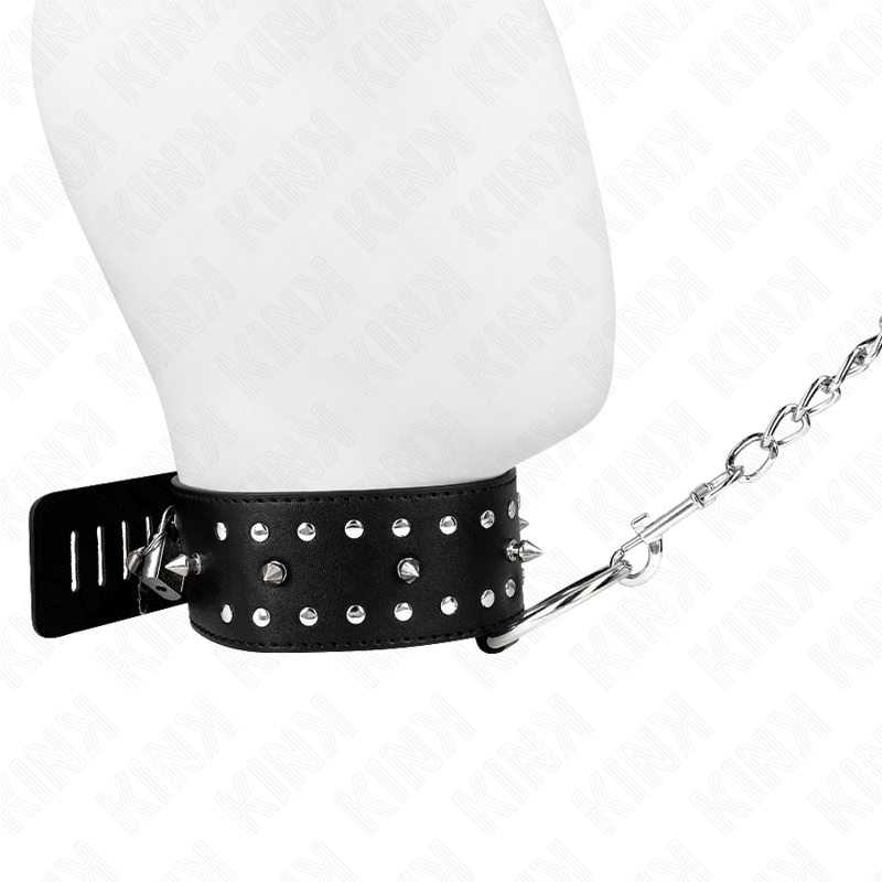 KINK Halskette 65 cm mit Leine & silbernen Nieten Modell 1 – Verstellbar 36–43 cm | Secret Pulse für sinnliche und diskrete Momente