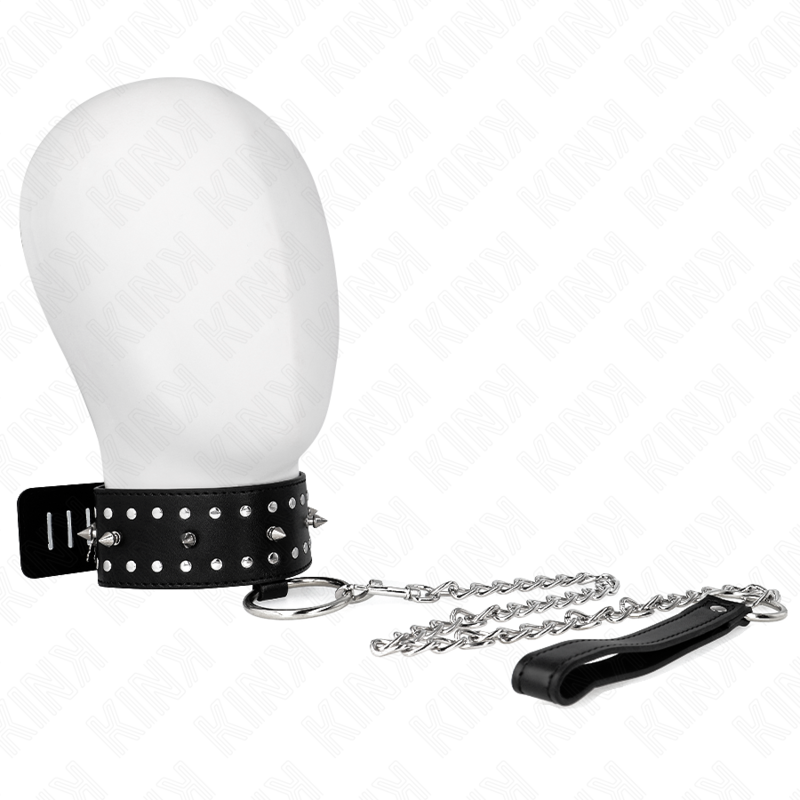 KINK Halskette 65 cm mit Leine & silbernen Nieten Modell 1 – Verstellbar 36–43 cm | Secret Pulse hochwertiges Zubehör