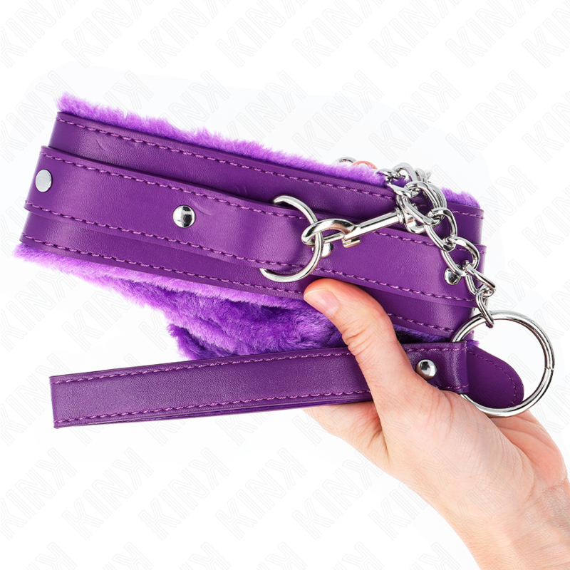 KINK Halsband mit Leine – Lila, verstellbar 36–42 cm | 65 cm Band 5,5 cm hochwertiges Zubehör