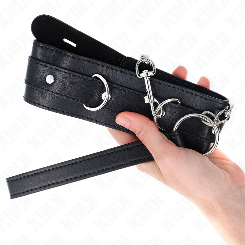 KINK Halsband mit Gürtel & Riemen – 65 cm Schwarz | Breite 4,5 cm für sinnliche und diskrete Momente