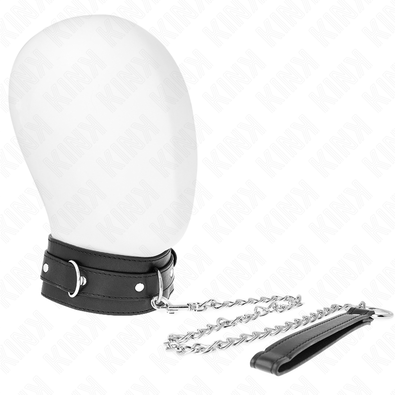 KINK Halsband mit Gürtel & Riemen – 65 cm Schwarz | Breite 4,5 cm Produktansicht und Details