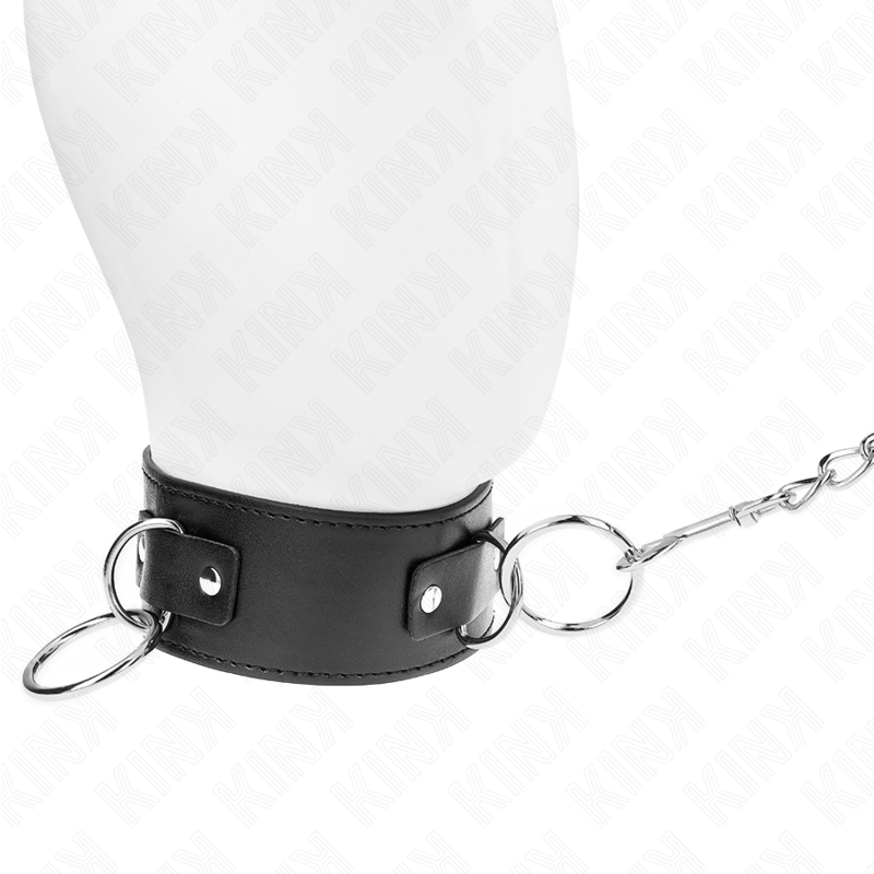KINK Halskette mit Leine & 3-Ring Modell – verstellbar 36–43 cm | 65 cm Band 5 cm bei Secret Pulse im Erotikshop