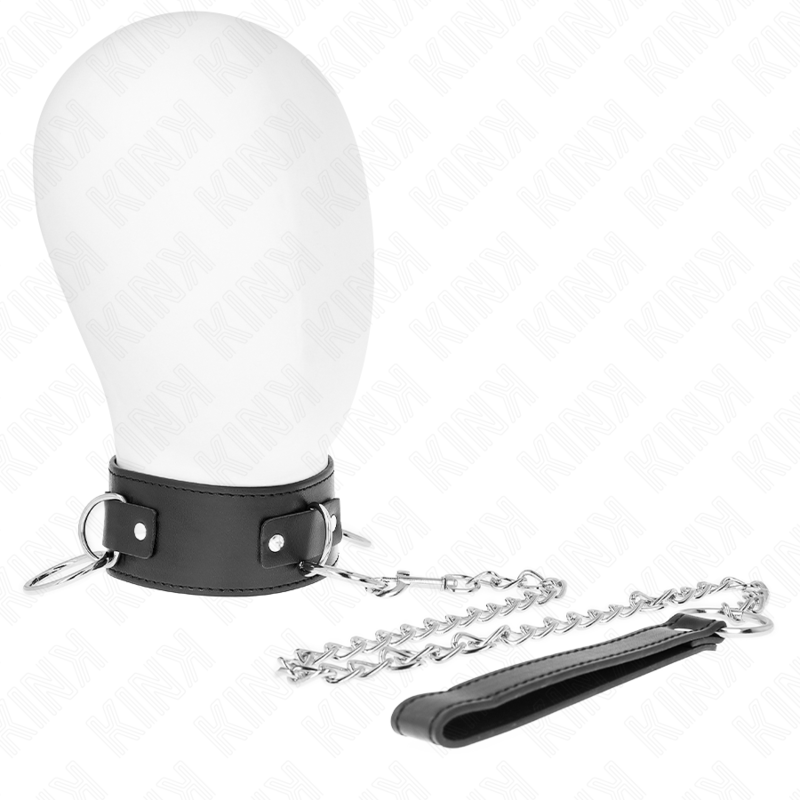 KINK Halskette mit Leine & 3-Ring Modell – verstellbar 36–43 cm | 65 cm Band 5 cm für sinnliche und diskrete Momente