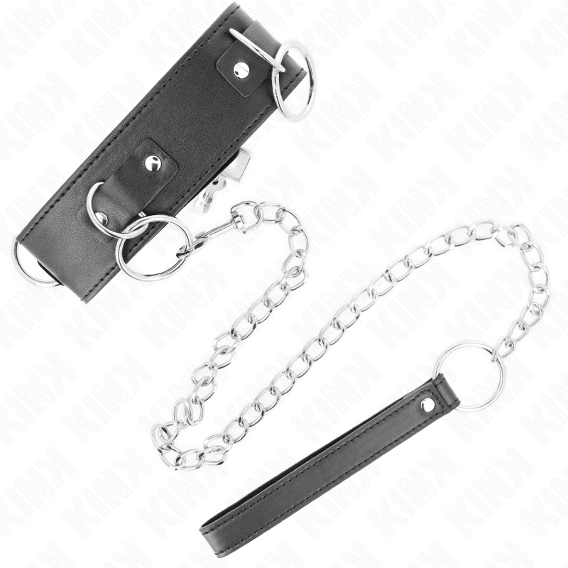KINK Halskette mit Leine & 3-Ring Modell – verstellbar 36–43 cm | 65 cm Band 5 cm hochwertiges Zubehör