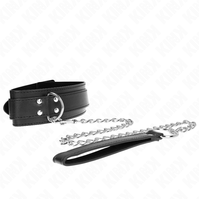 KINK Halskette mit Riemen & silberner Schnalle – verstellbar 33–46 cm | 65 cm Band BDSM-Zubehör diskret online kaufen