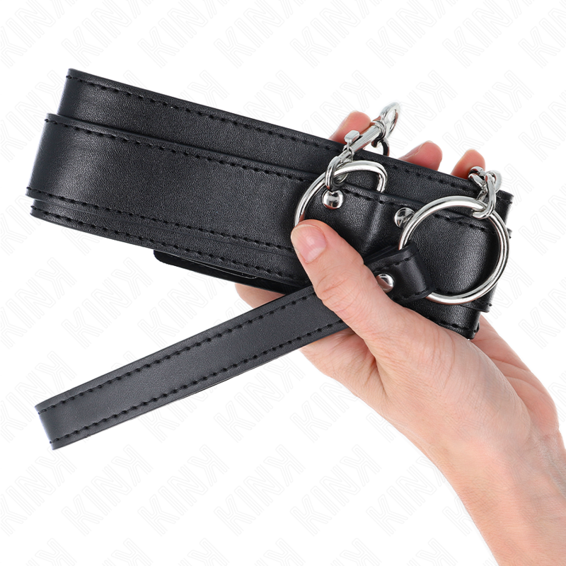 KINK Halskette mit Riemen & silberner Schnalle – verstellbar 33–46 cm | 65 cm Band für sinnliche und diskrete Momente