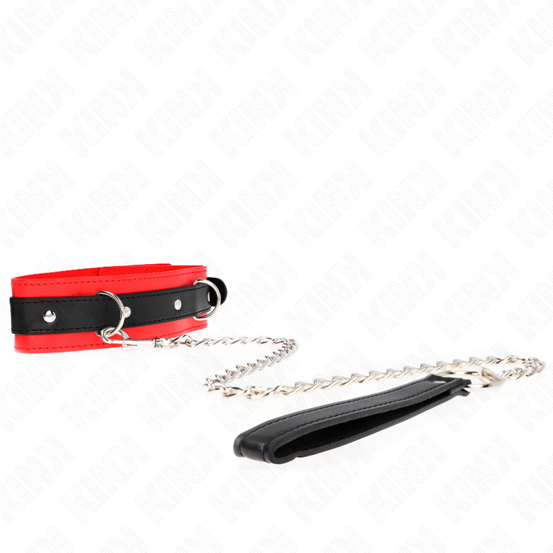 KINK Basismodell Halsband mit Leine 65 cm Modell 3 Rot – Verstellbar & Stylisch | Secret Pulse BDSM-Zubehör diskret online kaufen