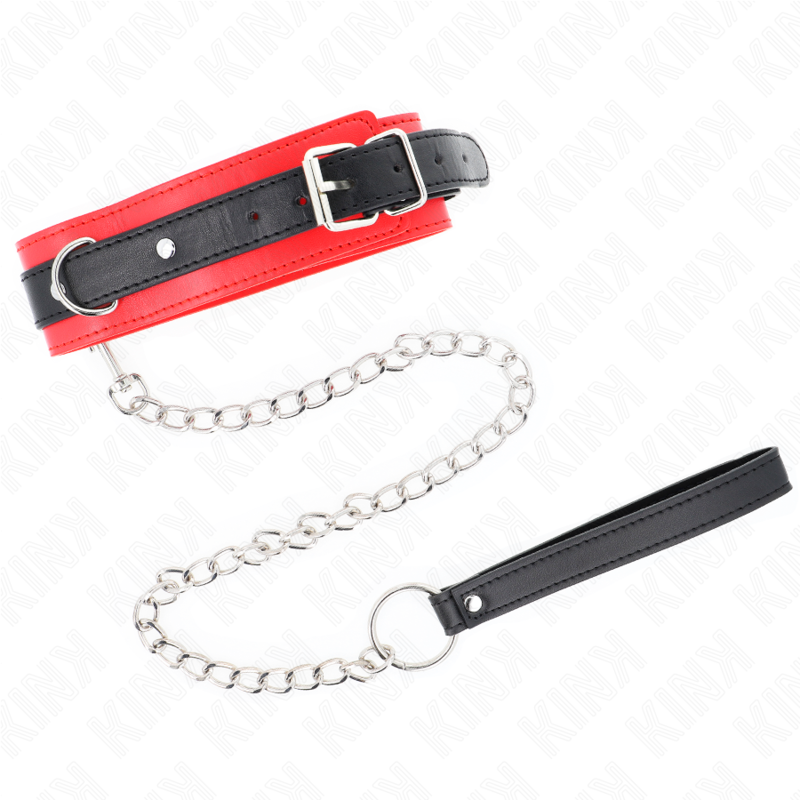 KINK Basismodell Halsband mit Leine 65 cm Modell 3 Rot – Verstellbar & Stylisch | Secret Pulse Produktansicht und Details