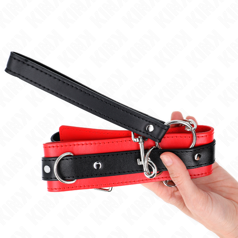 KINK Basismodell Halsband mit Leine 65 cm Modell 3 Rot – Verstellbar & Stylisch | Secret Pulse BDSM-Zubehör diskret online kaufen