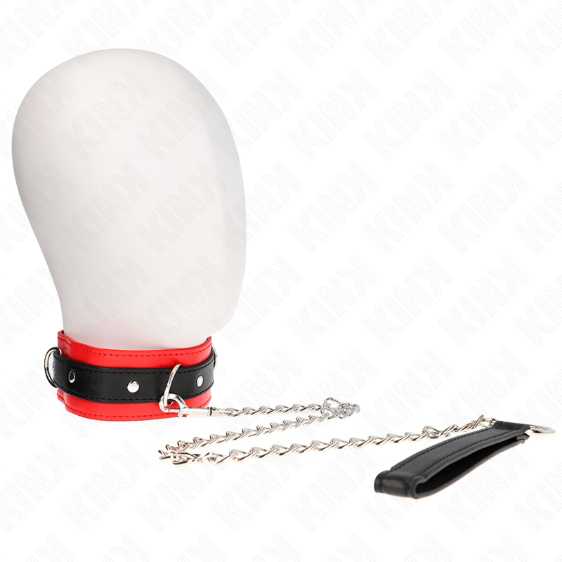 KINK Basismodell Halsband mit Leine 65 cm Modell 3 Rot – Verstellbar & Stylisch | Secret Pulse hochwertiges Zubehör
