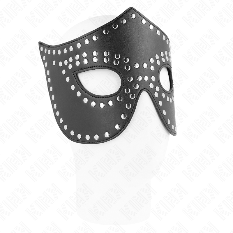 KINK Kunstledermaske mit Nieten – Modell 1, 20,5 x 5,5 cm | Stylisches Accessoire für sinnliche und diskrete Momente