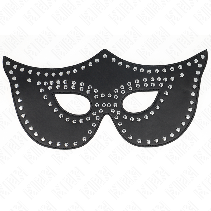 KINK Kunstledermaske mit Nieten – Modell 1, 20,5 x 5,5 cm | Stylisches Accessoire BDSM-Zubehör diskret online kaufen
