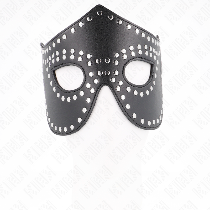 KINK Kunstledermaske mit Nieten – Modell 1, 20,5 x 5,5 cm | Stylisches Accessoire hochwertiges Zubehör