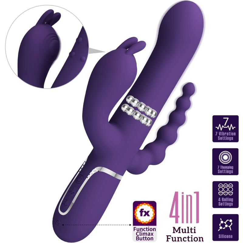 PRETTY LOVE - CAMMY TRIPLE VIBRATOR MULTIFUNKTION 4 IN 1 LILA – Vibrator Bild 9