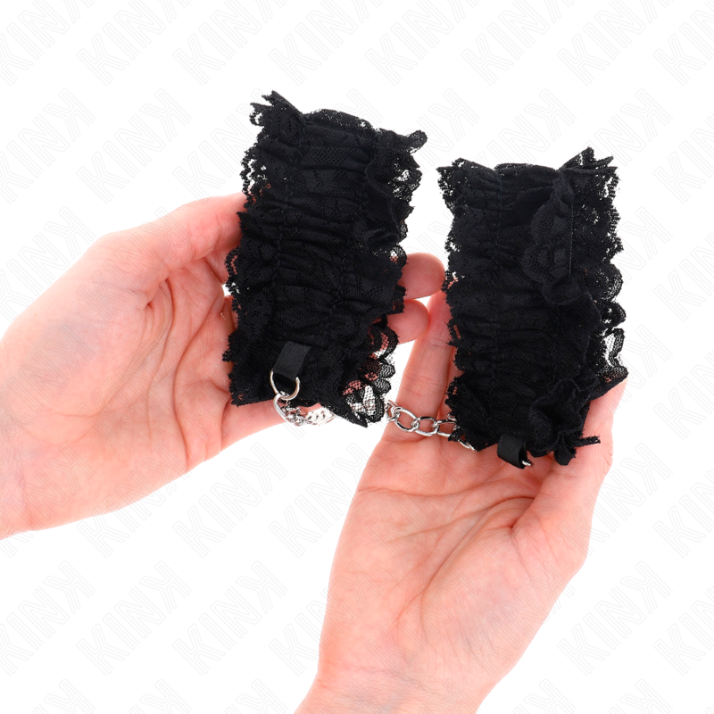 KINK - ELASTISCHE HANDGELENKSFESSELN AUS SPITZE NEGRO Produktansicht und Details
