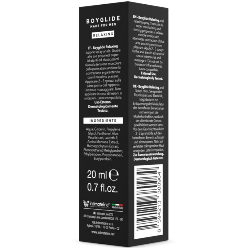 INTIMATELINE - BOYGLIDE ANAL ENTSPANNENDES ANALSPRAY 20 ML Produktansicht und Details