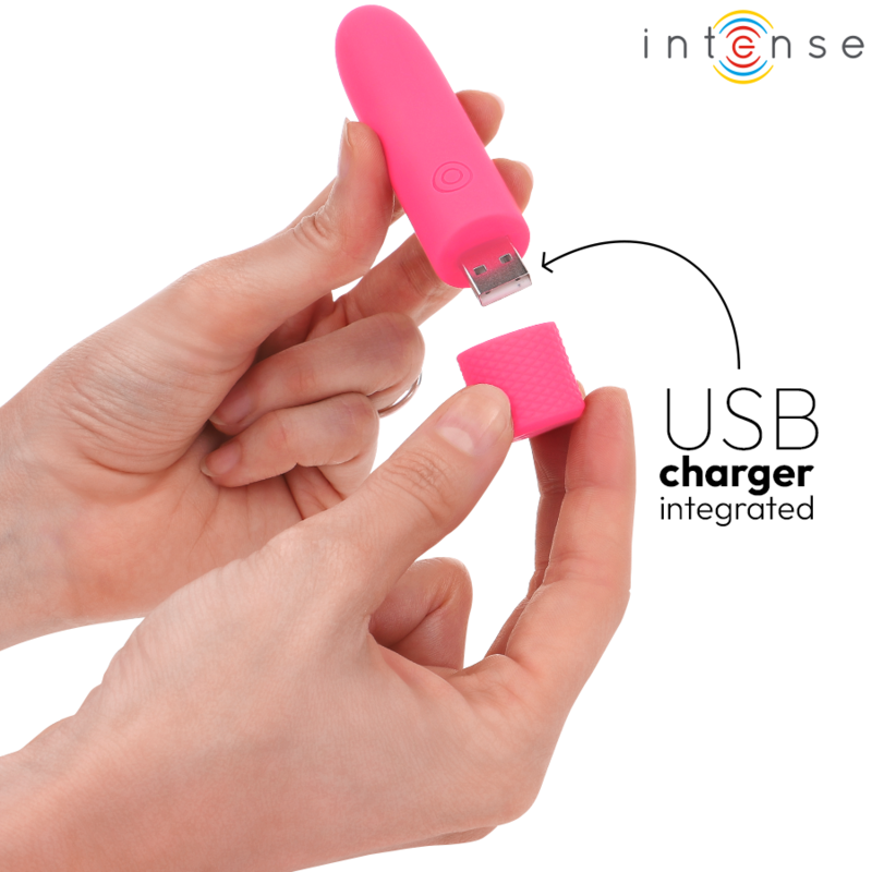 INTENSE - SYMONE USB WIEDERAUFLADBARER VIBRIERENDER BULLET 8 VIBRATIONEN ROSA 10 X 2,2 CM – Vibrator Bild 9