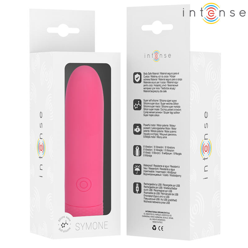 INTENSE - SYMONE USB WIEDERAUFLADBARER VIBRIERENDER BULLET 8 VIBRATIONEN ROSA 10 X 2,2 CM – Vibrator Bild 13