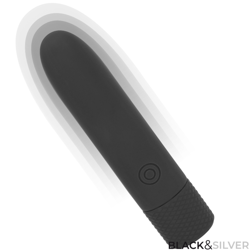 BLACK & SILVER - GERI USB WIEDERAUFLADBARER VIBRIERENDER BULLET 8 VIBRATIONEN SCHWARZ 10 X 2,2 CM – Vibrator Bild 3