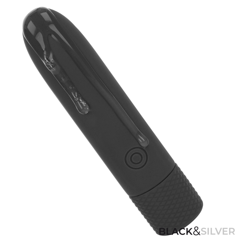 BLACK & SILVER - GERI USB WIEDERAUFLADBARER VIBRIERENDER BULLET 8 VIBRATIONEN SCHWARZ 10 X 2,2 CM – Vibrator Bild 6