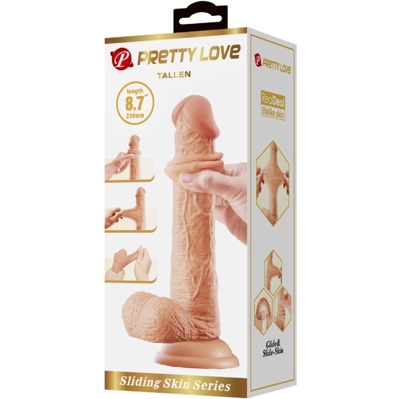 Pretty Love Großer Realistischer Dildo 22 cm – Saugnapf Fleisch realistischer Dildo diskret online kaufen