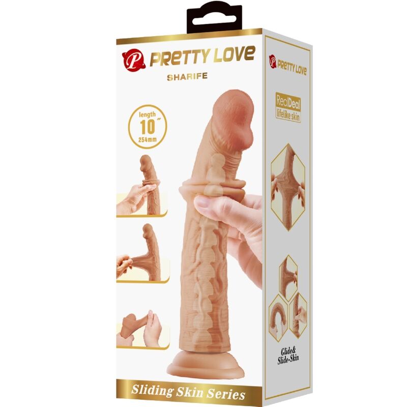 Pretty Love Sharife Realistischer Dildo 25 cm – Saugnapf Fleisch realistischer Dildo diskret online kaufen