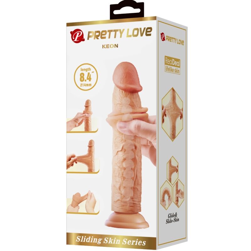 Pretty Love Keon Realistischer Dildo 21 cm – Saugnapf Fleisch – realistischer Dildo Bild 13