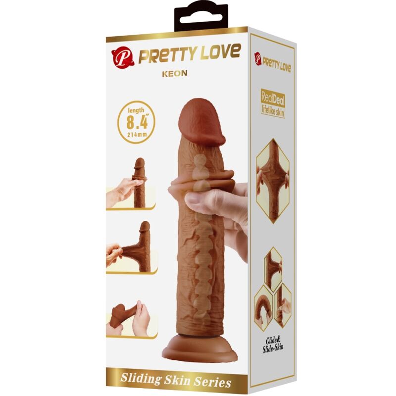 Pretty Love Keon Realistischer Dildo 21 cm – Saugnapf Braun – realistischer Dildo Bild 13