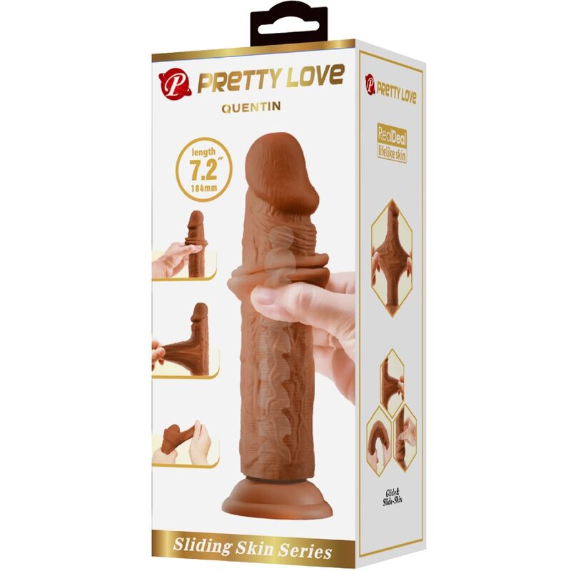 PRETTY LOVE - QUENTIN REALISTISCHER DILDO 18 CM BRAUN realistischer Dildo diskret online kaufen