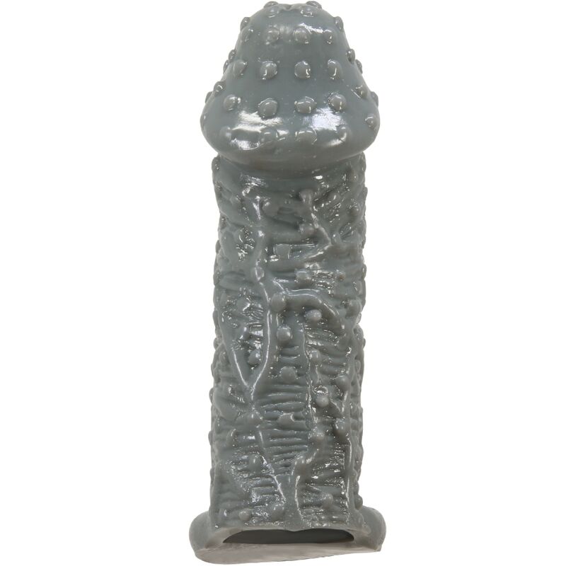 PRETTY LOVE - REALISTISCHER PENISVERGRÖSSERER UND VERZÖGERUNGSHÜLSE MODELL 2 GRAU realistischer Dildo diskret online kaufen