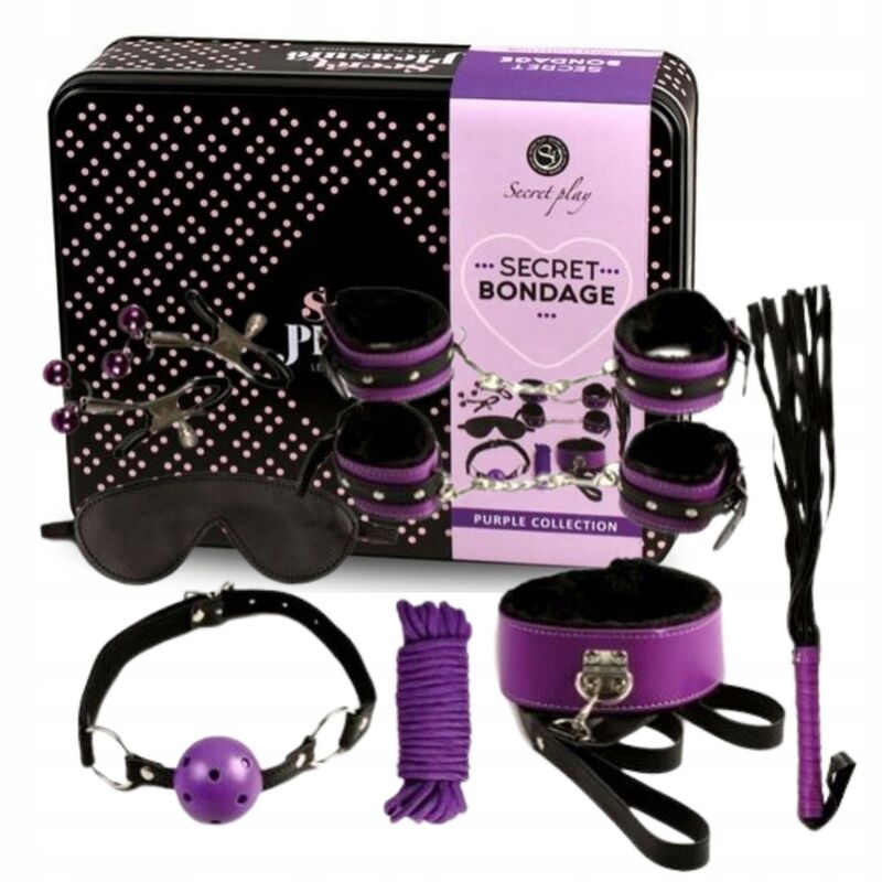 SECRETPLAY - BDSM SET 8PCS PURBLE / BLACK. Set diskret online kaufen