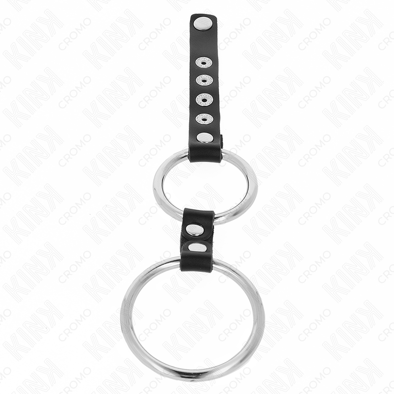 KINK - DOPPELTER PENISRING AUS METALL 3,8 CM BIS 5 CM MIT LEDER VERBUNDEN Penisring diskret online kaufen