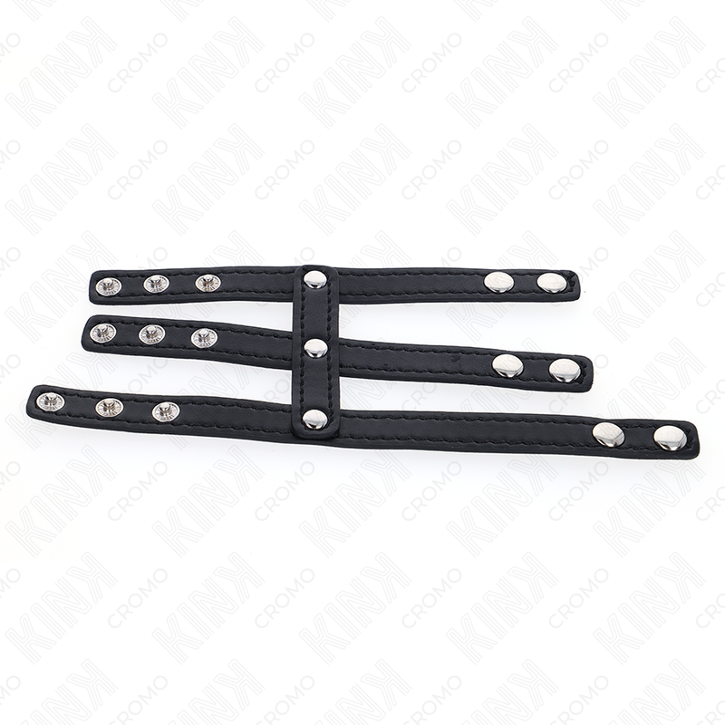 KINK - DREIFACH LEDER PENISRING MIT DRUCKVERSCHLUSS – Penisring Bild 9