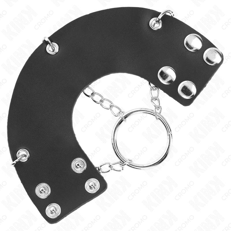 KINK - PENISRING 4 CM KETTE 7 CM METALL MIT LEDERGURTE bei Secret Pulse im Erotikshop