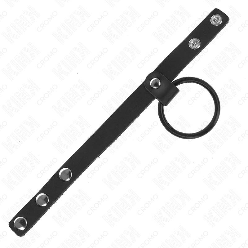 KINK - PENISRING AUS SILIKON 3,8 CM UND HODENTEIL AUS LEDER 22 X 1,5 CM bei Secret Pulse im Erotikshop