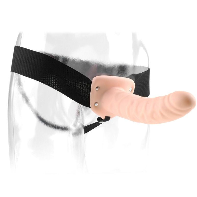 Fetish Fantasy Series 8" Hohldildo Strap-On Natur, inkl. Liebesmaske für sinnliche und diskrete Momente