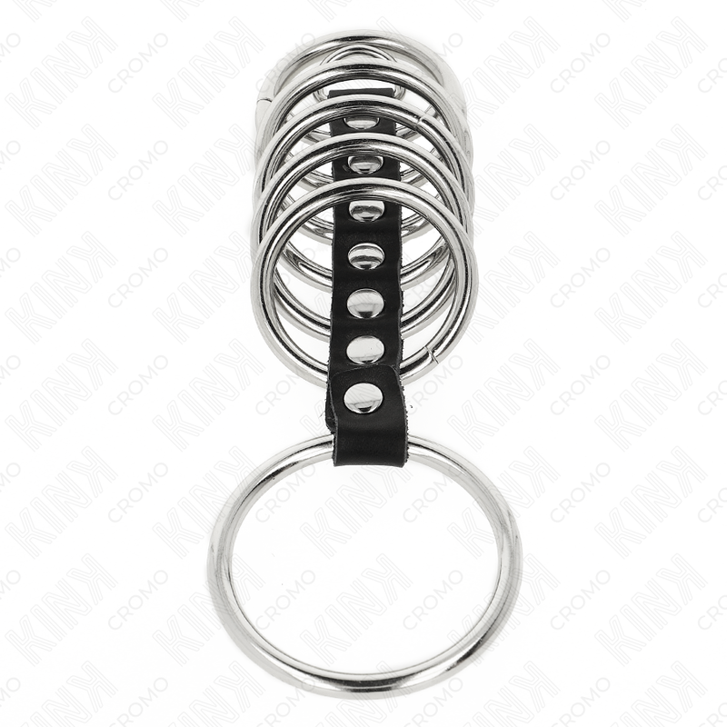 KINK - 7 PENISRINGE AUS METALL 3,2 CM BIS 5 CM DURCH LEDER VERBUNDEN Penisring diskret online kaufen