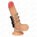 KINK - 4 METALL PENISRINGE 3,7 CM BIS 5 CM DURCH LEDER VERBUNDEN Penisring diskret online kaufen