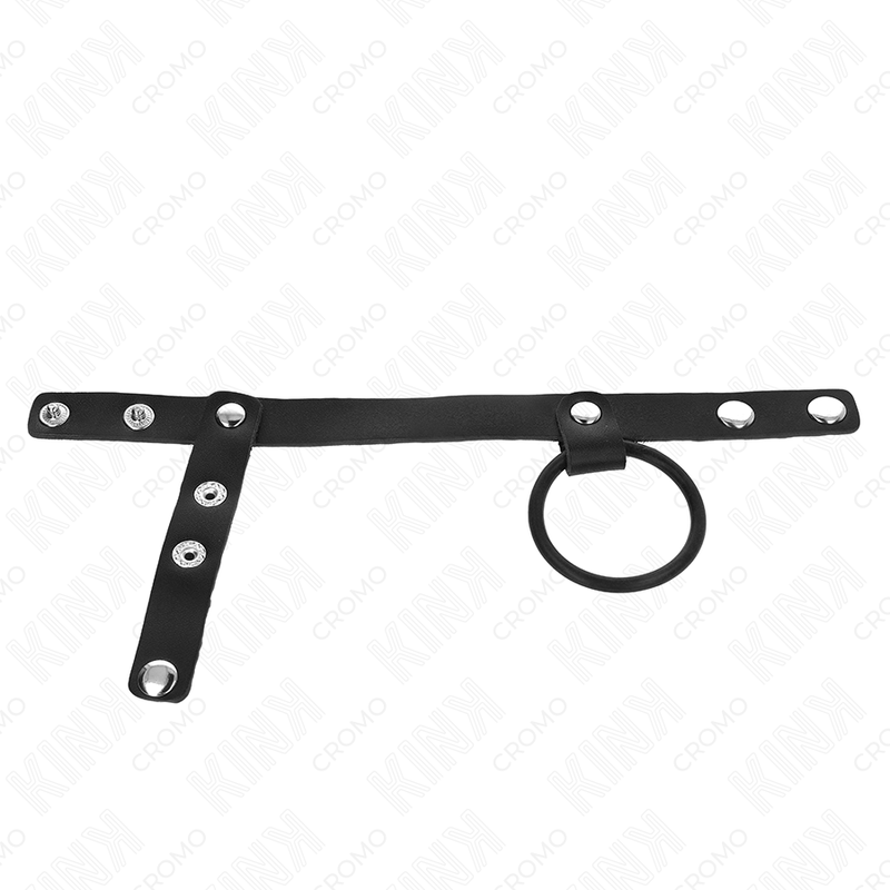 KINK - PENISRING AUS SILIKON 3,8 CM MIT HOHEM TEILER UND LEDERBAND 22 X 1,5 CM hochwertiges Zubehör
